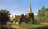 Church Canvas Paintings - The Church at Stoke Poges